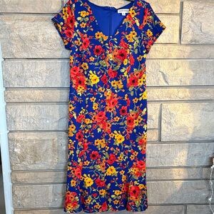 Shelby & Palmer Vibrant Floral Midi Dress